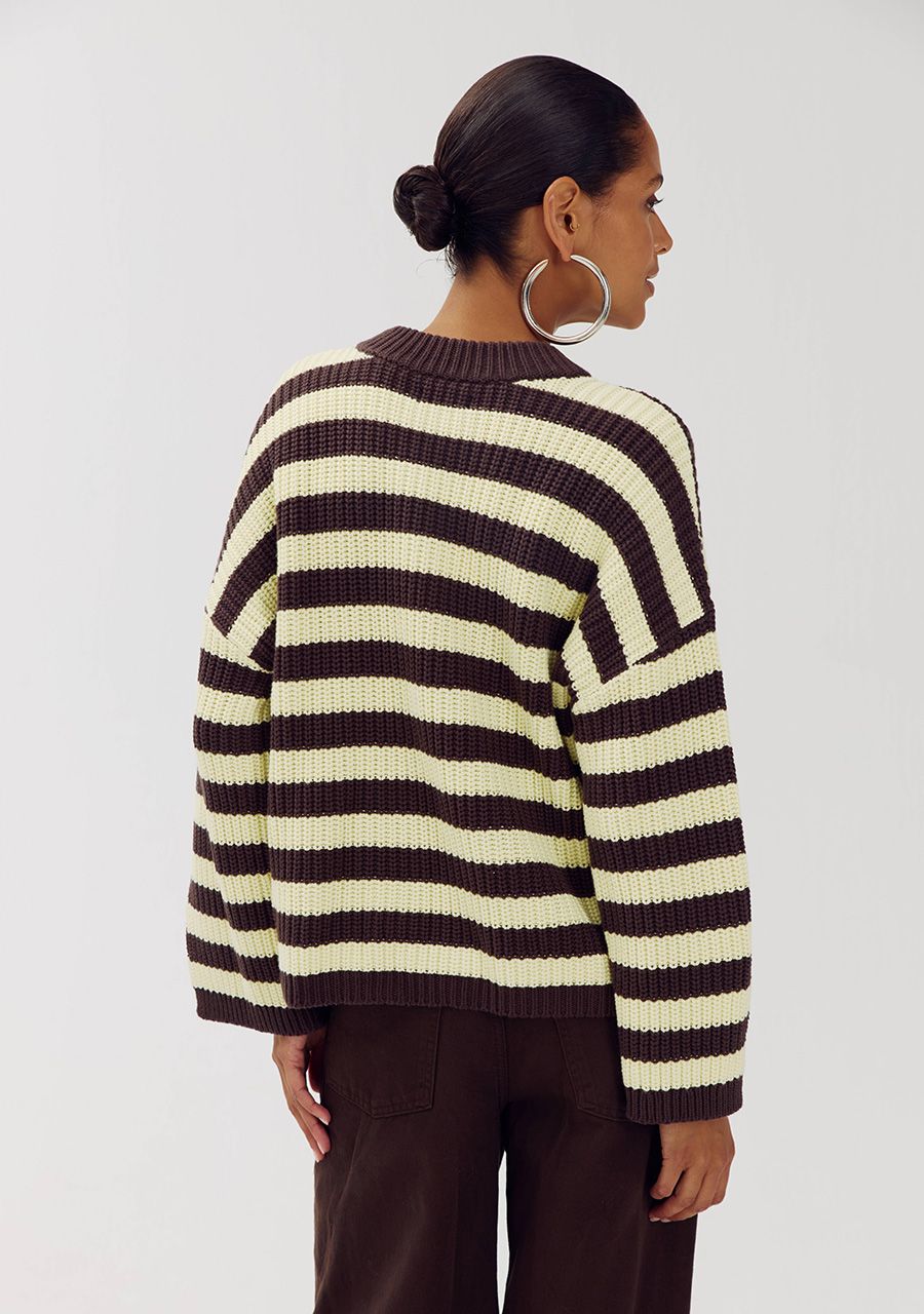 HARPER &amp; YVE PULLOVER ALICE-JU ALMOND OIL STRIPE