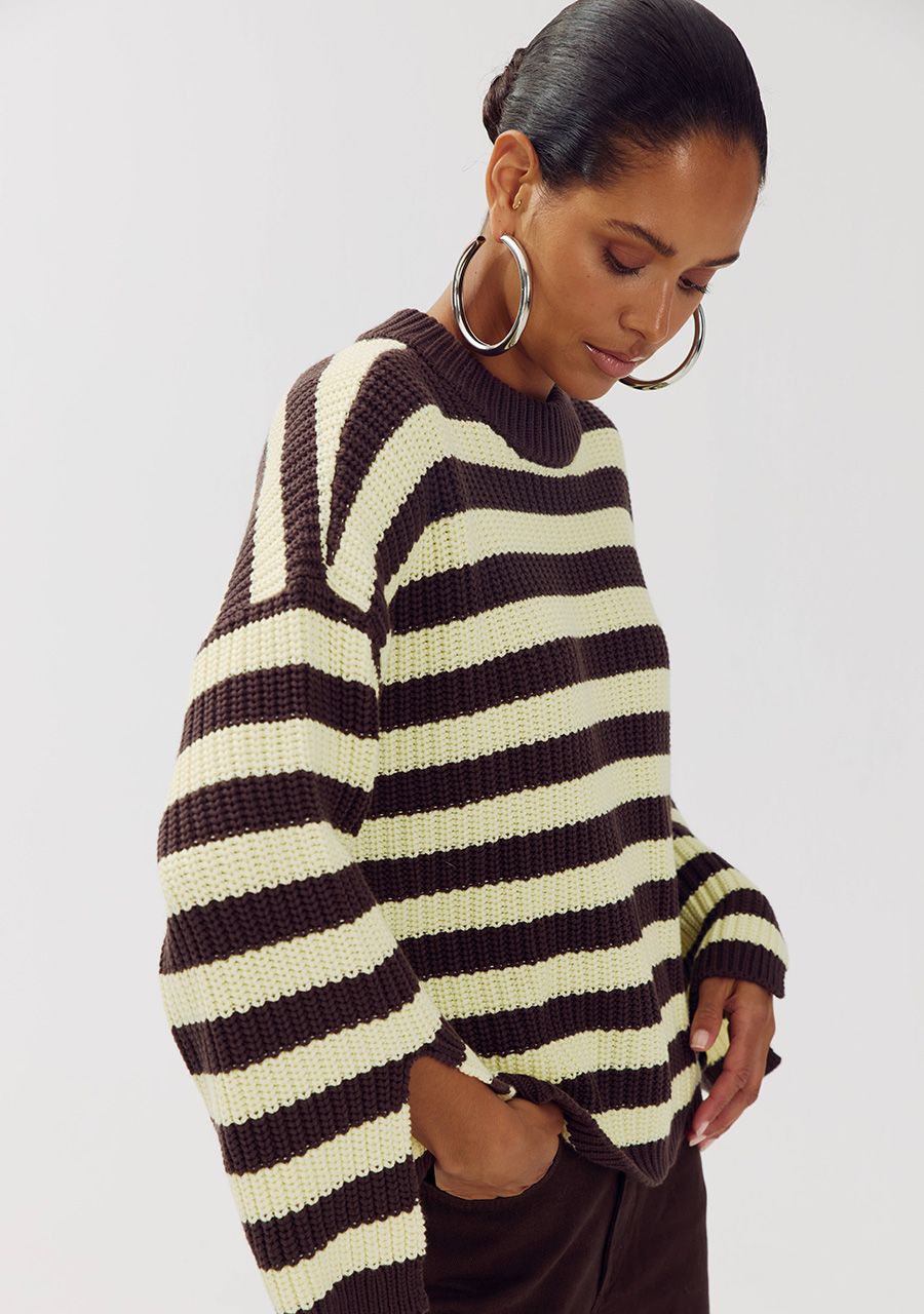 HARPER &amp; YVE PULLOVER ALICE-JU ALMOND OIL STRIPE