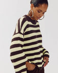 HARPER & YVE PULLOVER ALICE-JU ALMOND OIL STRIPE