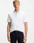 BOSS MEN POLO PRIME PIQUE LOGODETAIL WHITE
