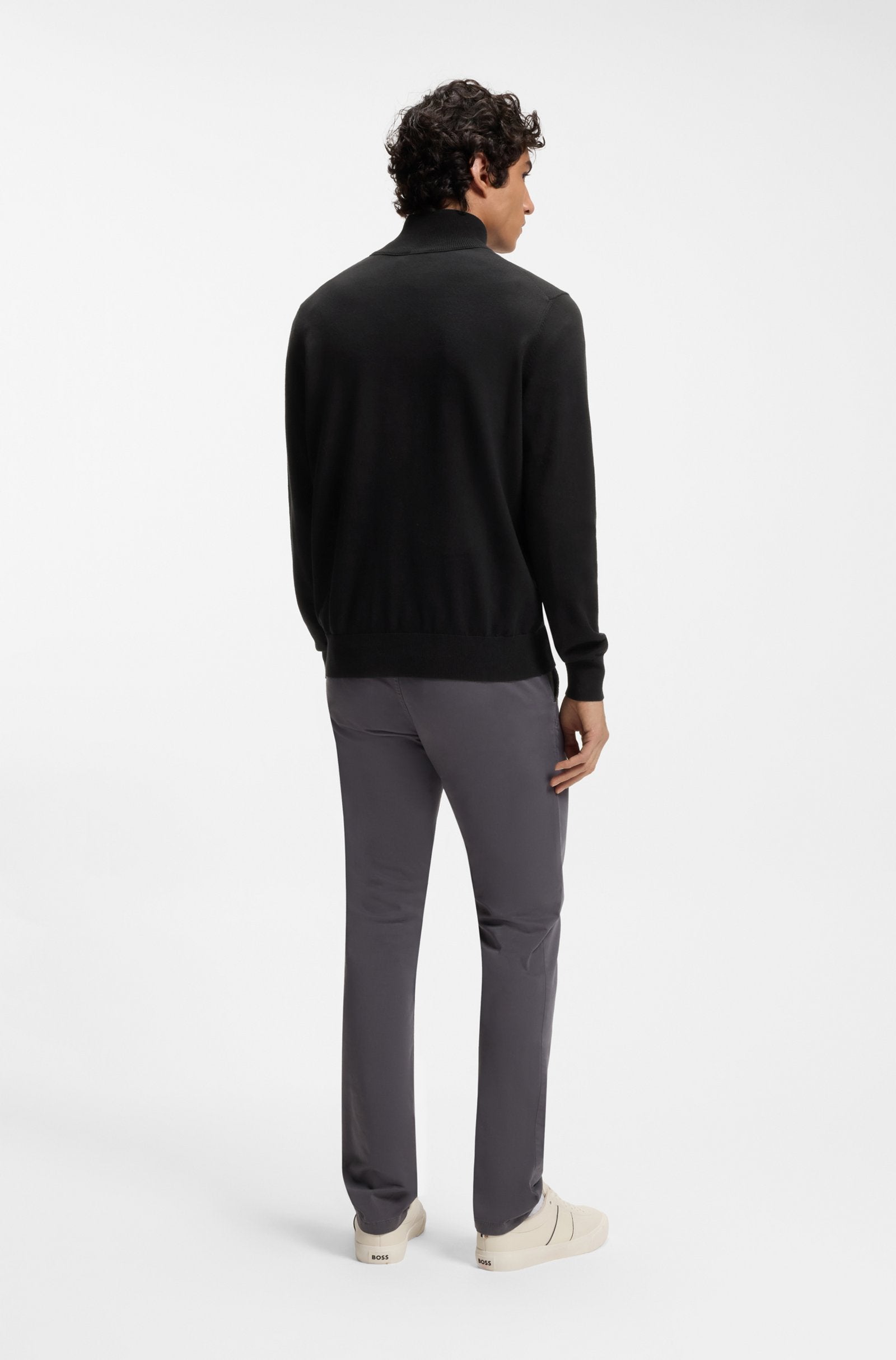 BOSS MEN PULLOVER KANOBIX-S HALF ZIP DARK BLUE