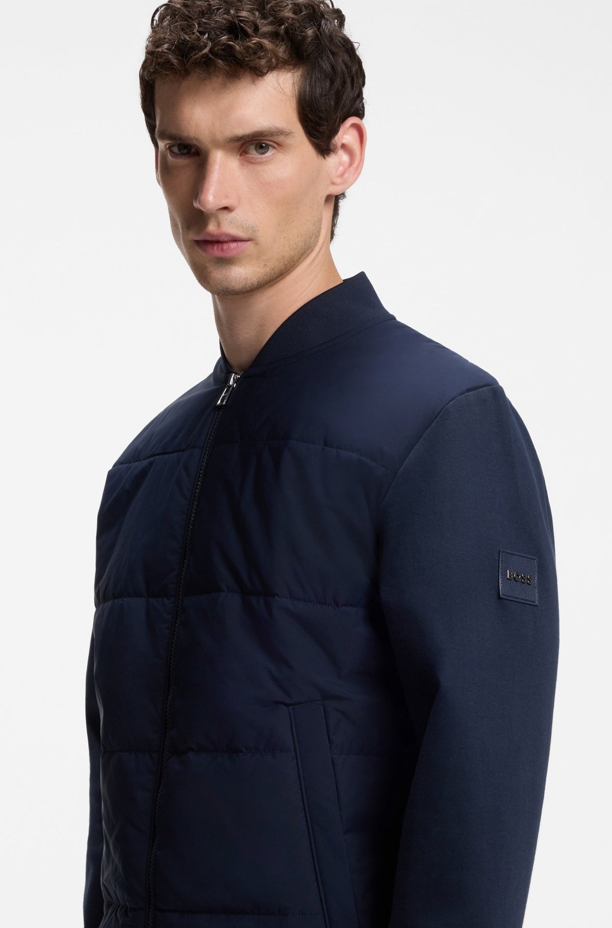 BOSS MEN VEST H-SKILES ZIPPER DARK BLUE