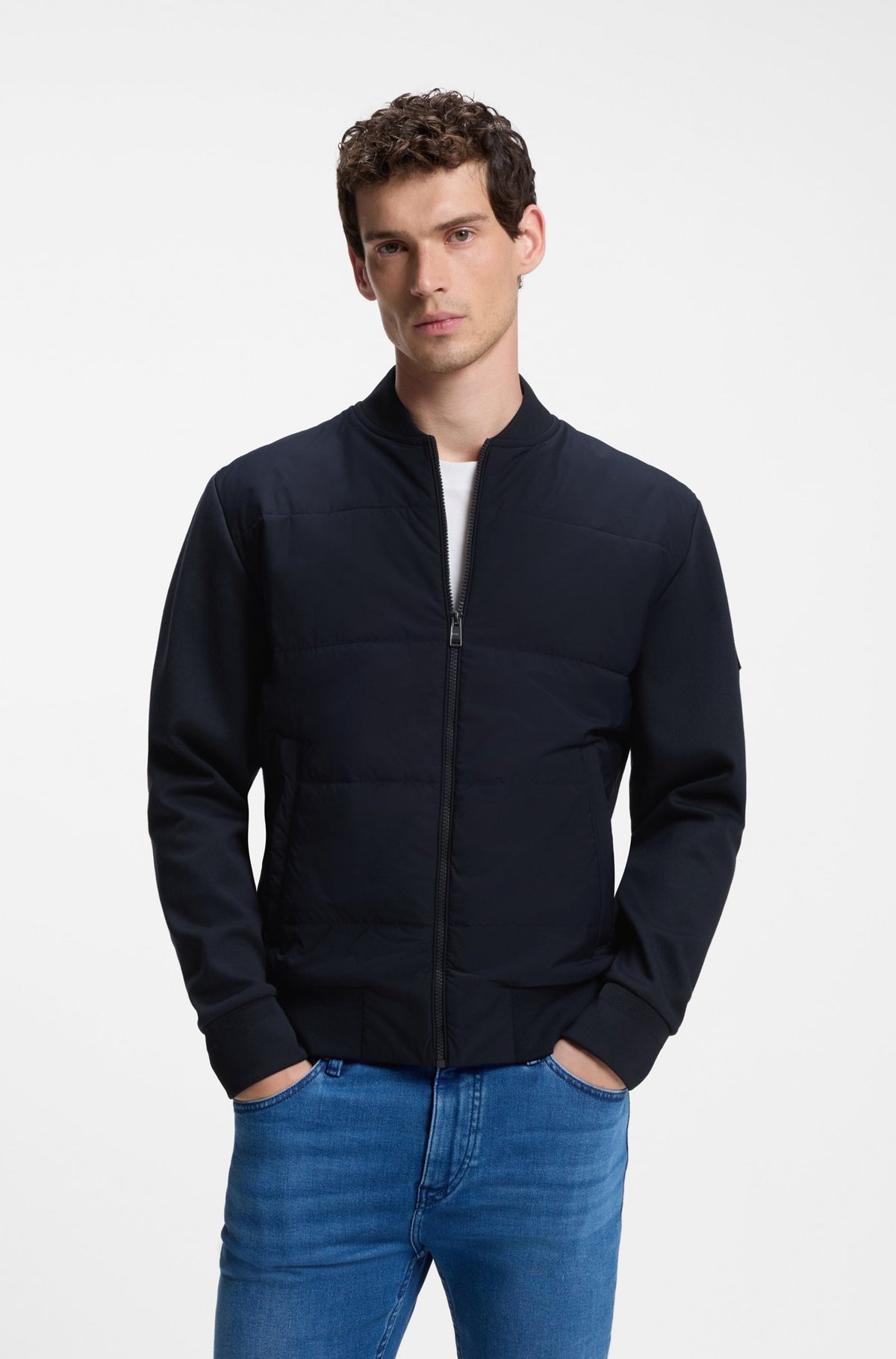 BOSS MEN VEST H-SKILES ZIPPER DARK BLUE