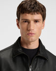 BOSS MEN JAS SHIRT-STYLE JACKET IN NAPPA LEATHER BLACK