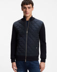 BOSS MEN JAS C-UBON JACKET WITH QUILTED FRONT DARK BLUE