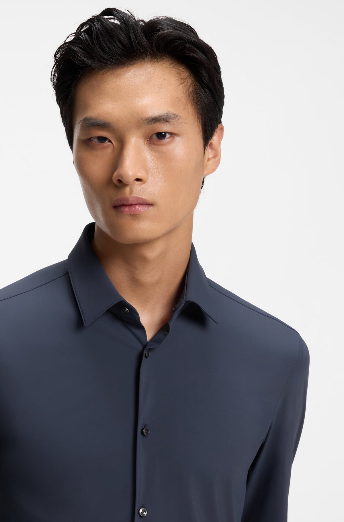 BOSS MEN OVERHEMD P-HANK-S-K-261 SLIM FIT STRETCH OPEN BLUE