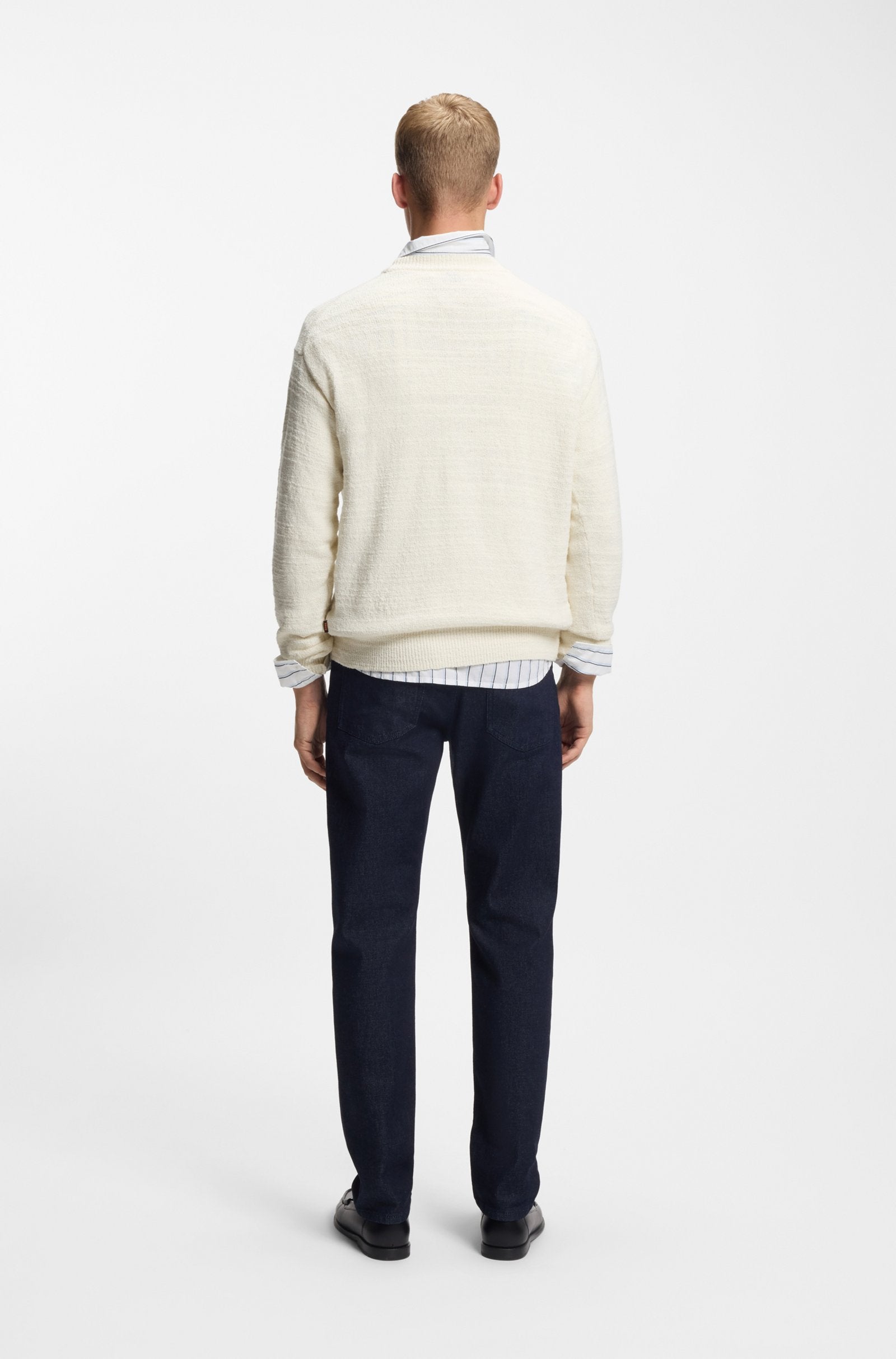 BOSS MEN PULLOVER KERBERT INTARSIA MERKEMBLEEM NATURAL