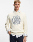 BOSS MEN PULLOVER KERBERT INTARSIA MERKEMBLEEM NATURAL