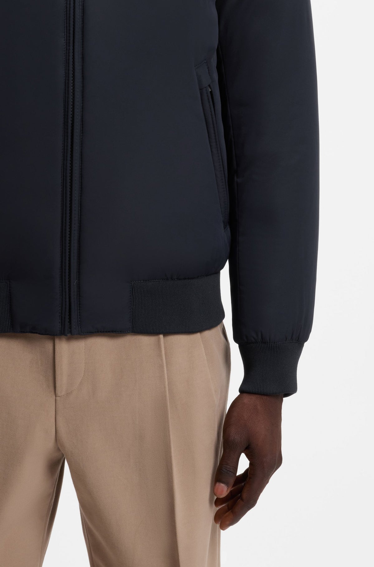 BOSS MEN JAS C-CANIOL WATER REPELLENT PUFFER JACKET DOUBLE B-MONOGRAM DARK BLUE