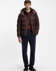 BOSS MEN JAS H-COLTER WATER REPELLENT PUFFER JACKET DARK BROWN