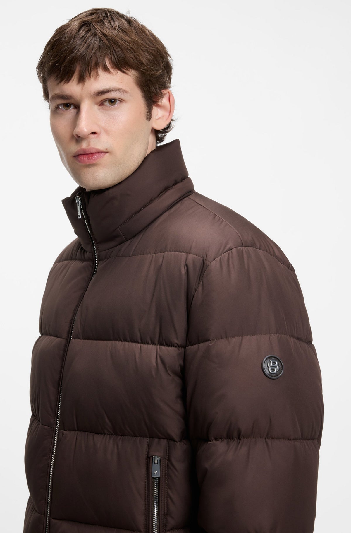 BOSS MEN JAS H-COLTER WATER REPELLENT PUFFER JACKET DARK BROWN