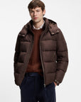 BOSS MEN JAS H-COLTER WATER REPELLENT PUFFER JACKET DARK BROWN