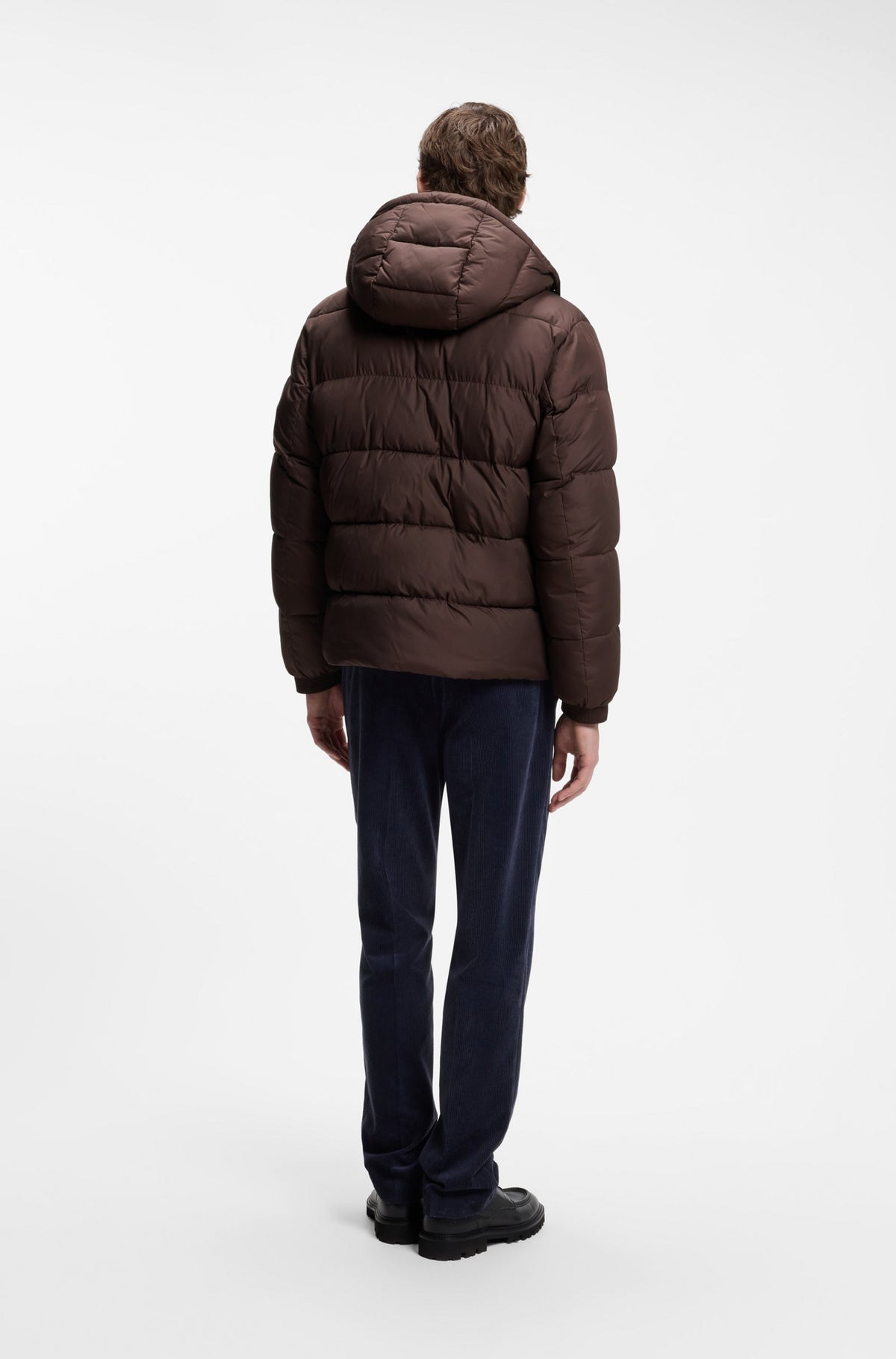 BOSS MEN JAS H-COLTER WATER REPELLENT PUFFER JACKET DARK BROWN