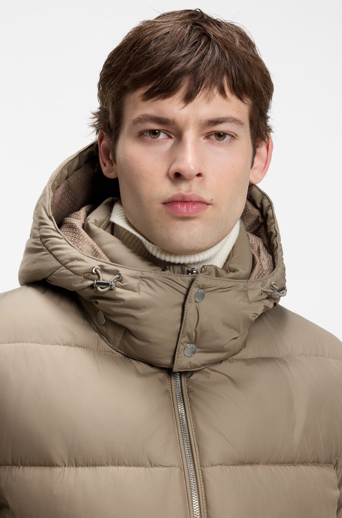 BOSS MEN JAS H-COLTER WATER REPELLENT PUFFER JACKET LIGHT BROWN
