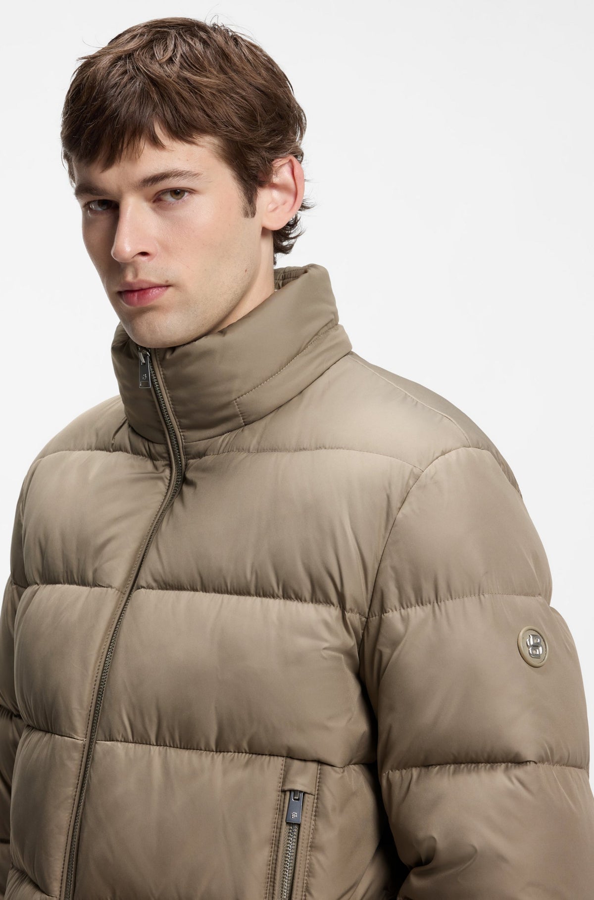 BOSS MEN JAS H-COLTER WATER REPELLENT PUFFER JACKET LIGHT BROWN