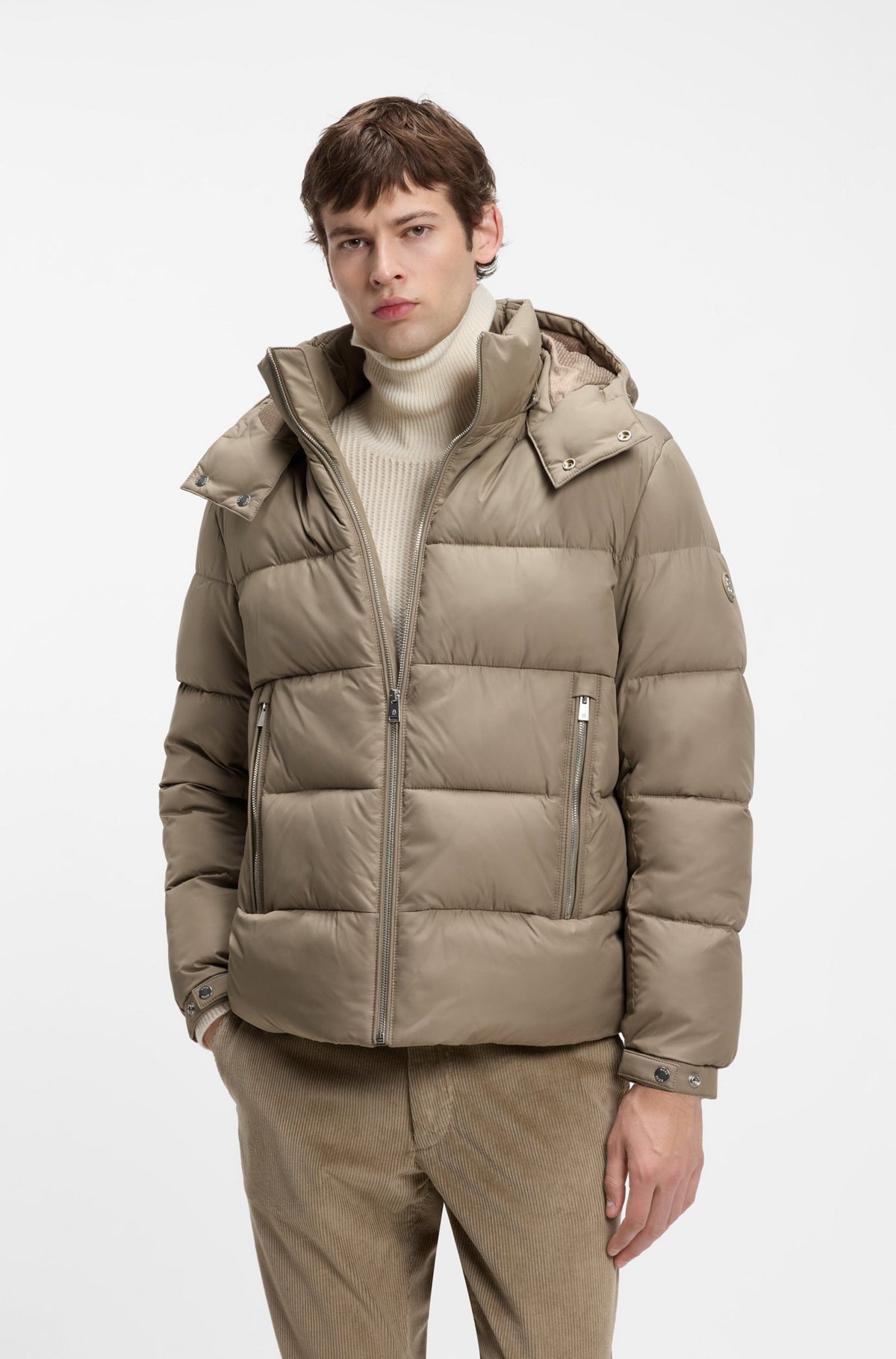 BOSS MEN JAS H-COLTER WATER REPELLENT PUFFER JACKET LIGHT BROWN