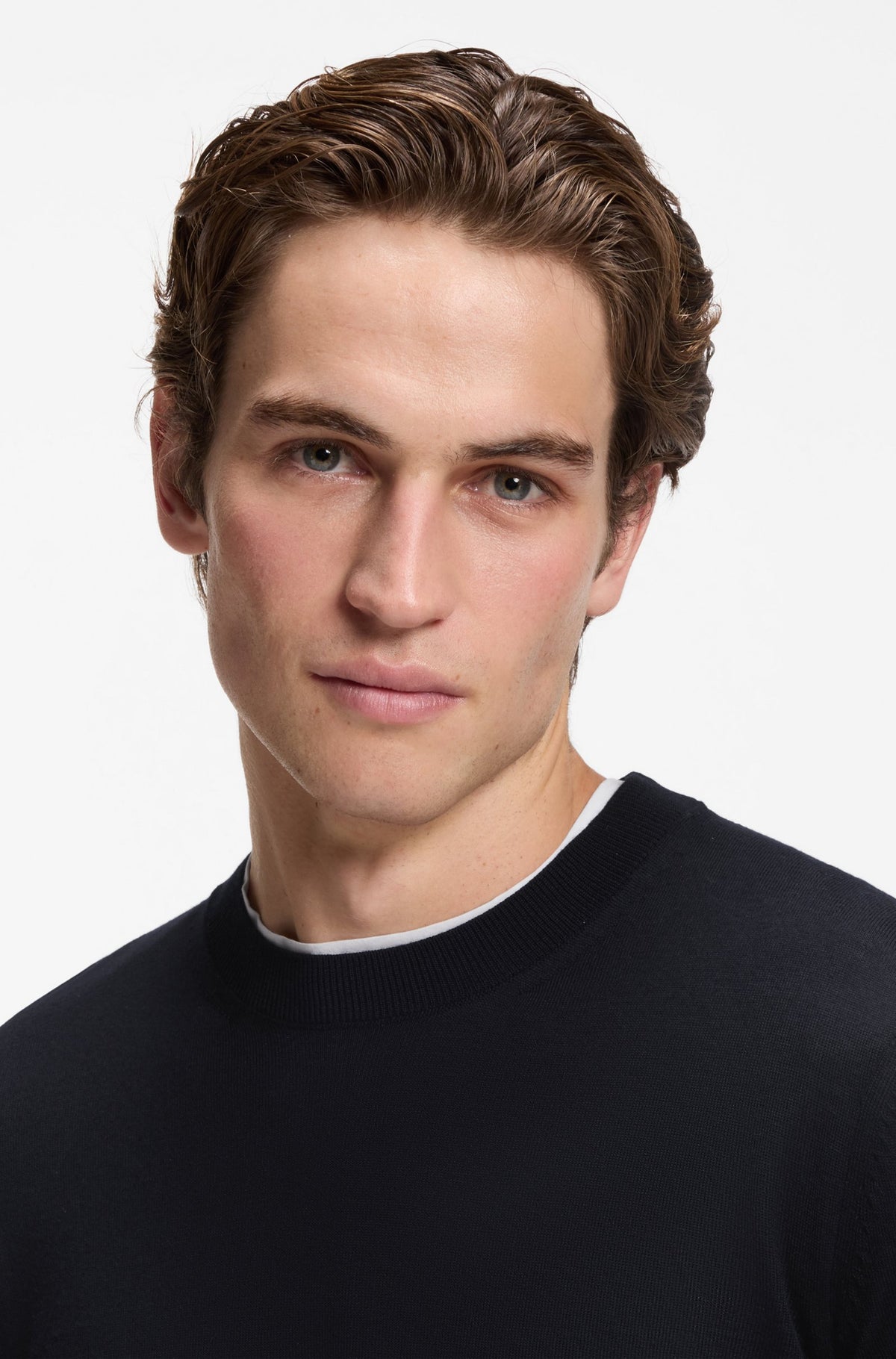 BOSS MEN PULLOVER H-LENO REGULAR FIT DARK BLUE