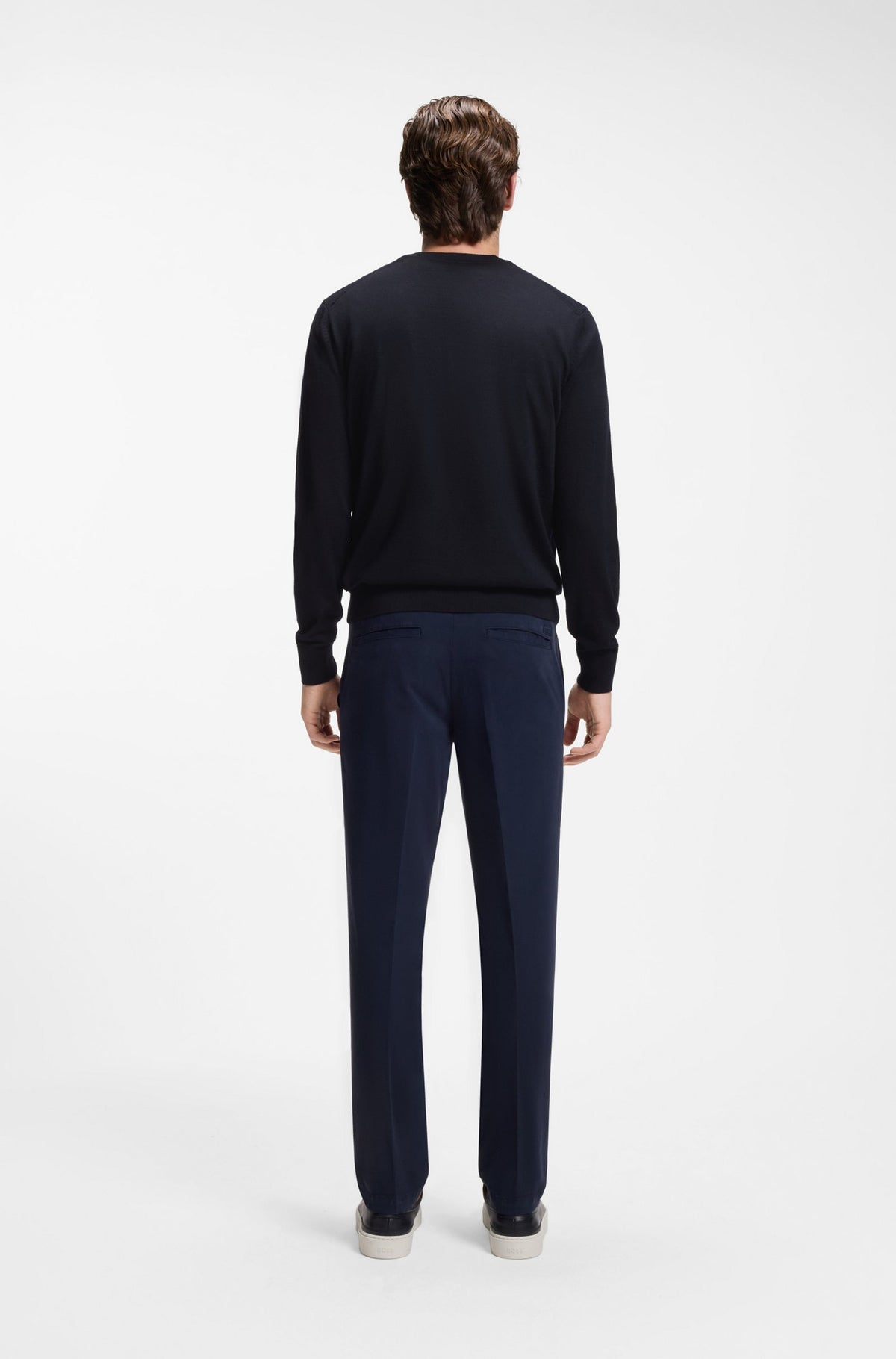 BOSS MEN PULLOVER H-LENO REGULAR FIT DARK BLUE