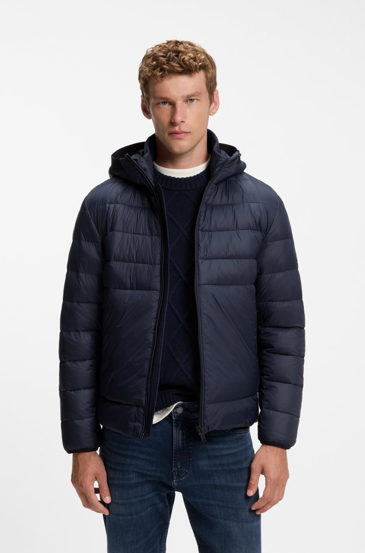 BOSS MEN JAS ODENNI WATER REPELLENT JACKET DARK BLUE