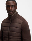 BOSS MEN JAS H-FACENTE ZIPPER AND PADDED FRONT DARK BROWN
