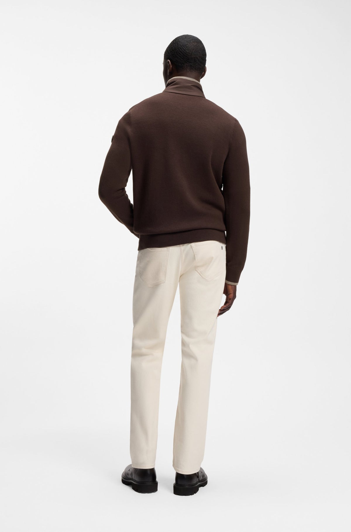 BOSS MEN JAS H-FACENTE ZIPPER AND PADDED FRONT DARK BROWN