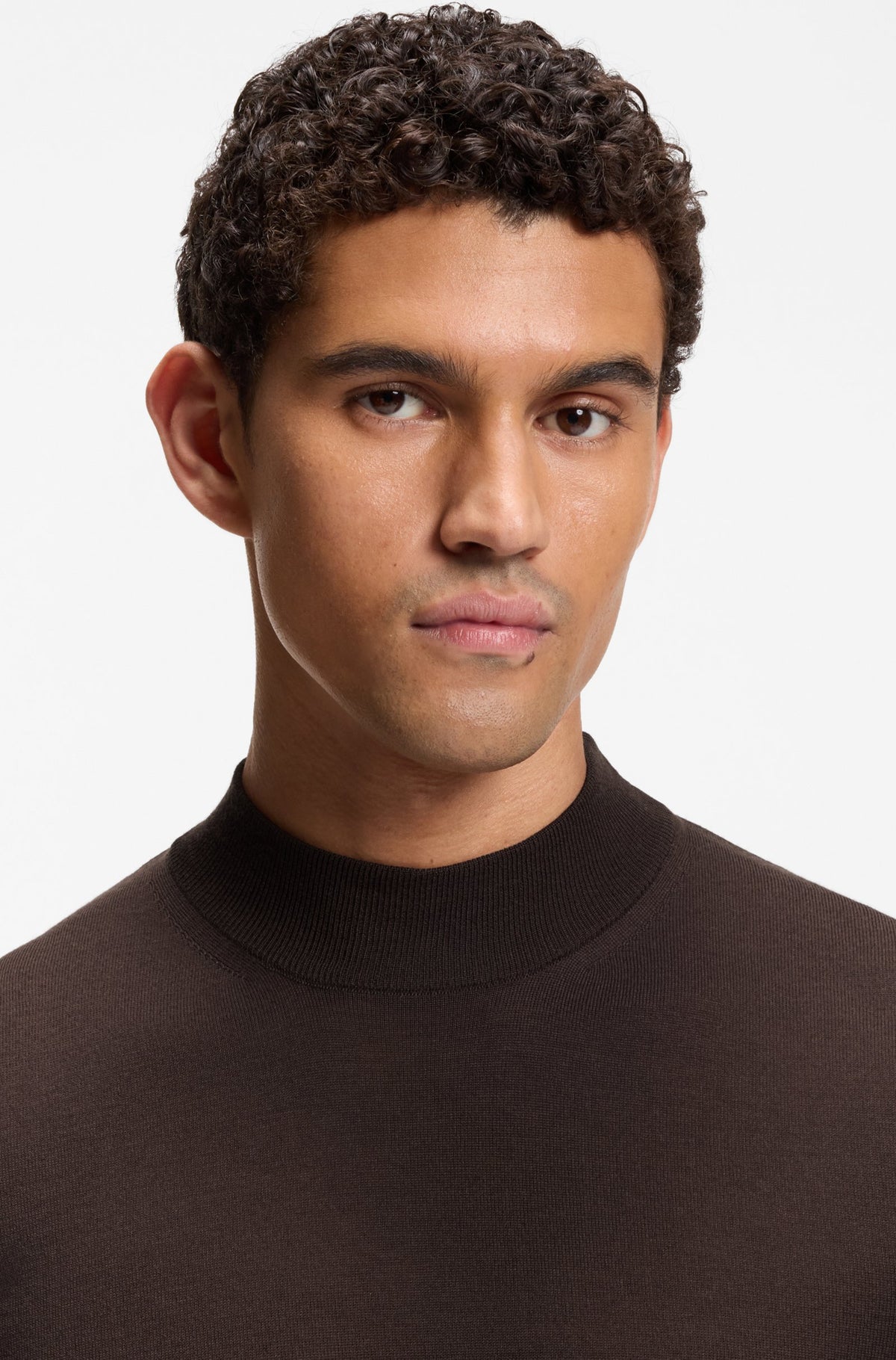 BOSS MEN PULLOVER H-BJARNO DARK BROWN
