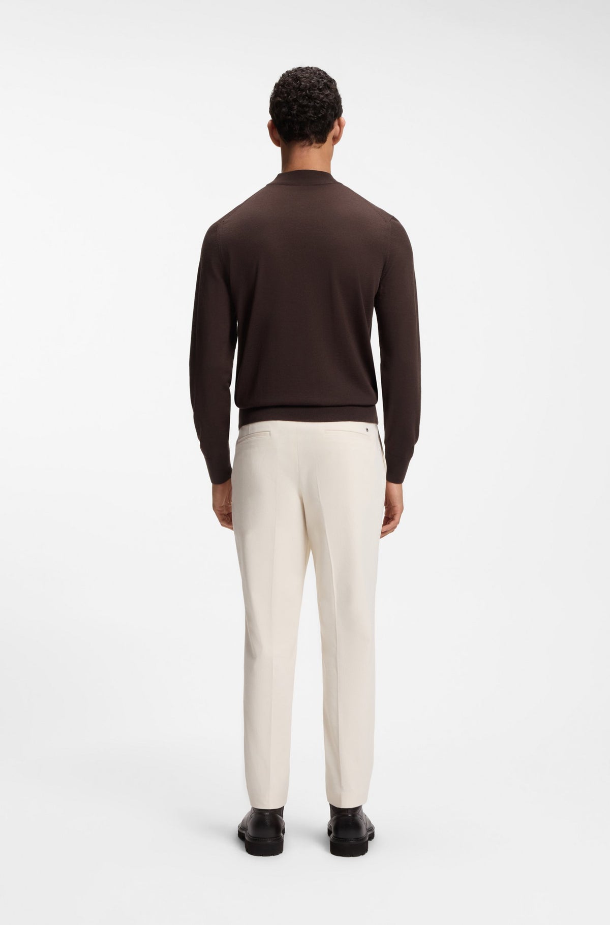 BOSS MEN PULLOVER H-BJARNO DARK BROWN