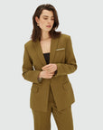 JOSH V BLAZER KANAN GETAILLEERD OLIVE GREEN