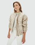 JOSH V BOMBERJACK KELSEY OVERSIZED METALLIC DETAILS STONE SILVER