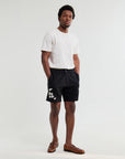 WAX LONDON SHORT KURT ABSTRACT APPLIQUE BLACK/BEIGE