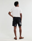 WAX LONDON SHORT KURT ABSTRACT APPLIQUE BLACK/BEIGE
