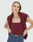 JOSH V TOP LINDE SLIM FIT BERRY RED