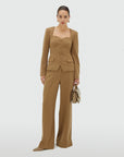 JOSH V PANTS NELLIE HIGH WAISTED WIDE LEG KHAKI