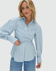 JOSH V BLOUSE LUANN FITTED FRESH BLUE