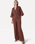 ANOTHER-LABEL PANTS MADDY LINNEN CHOCOLATE FONDANT