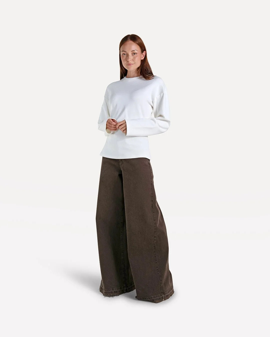 ANOTHER-LABEL TOP MARGUERITE T-SHIRT L/S OFF WHITE