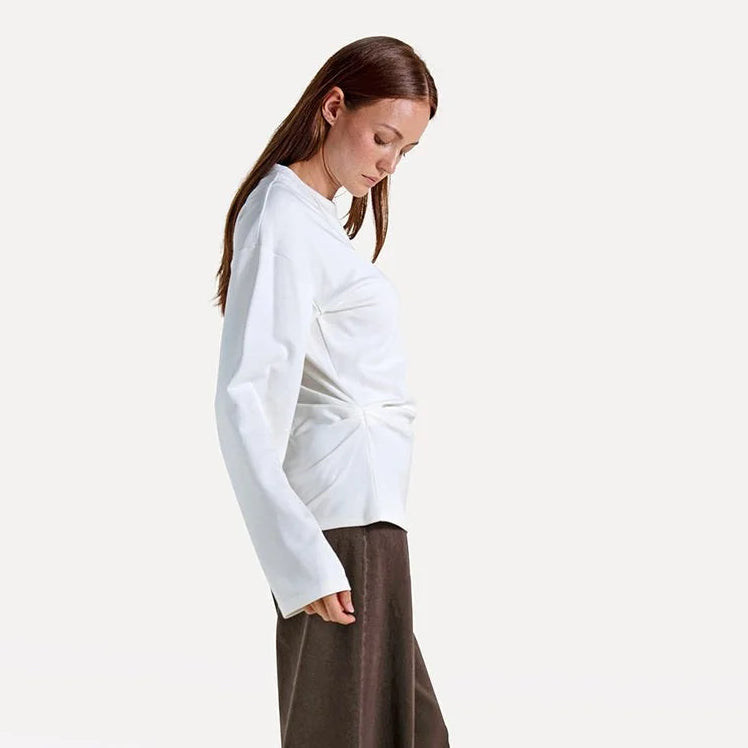 ANOTHER-LABEL TOP MARGUERITE T-SHIRT L/S OFF WHITE