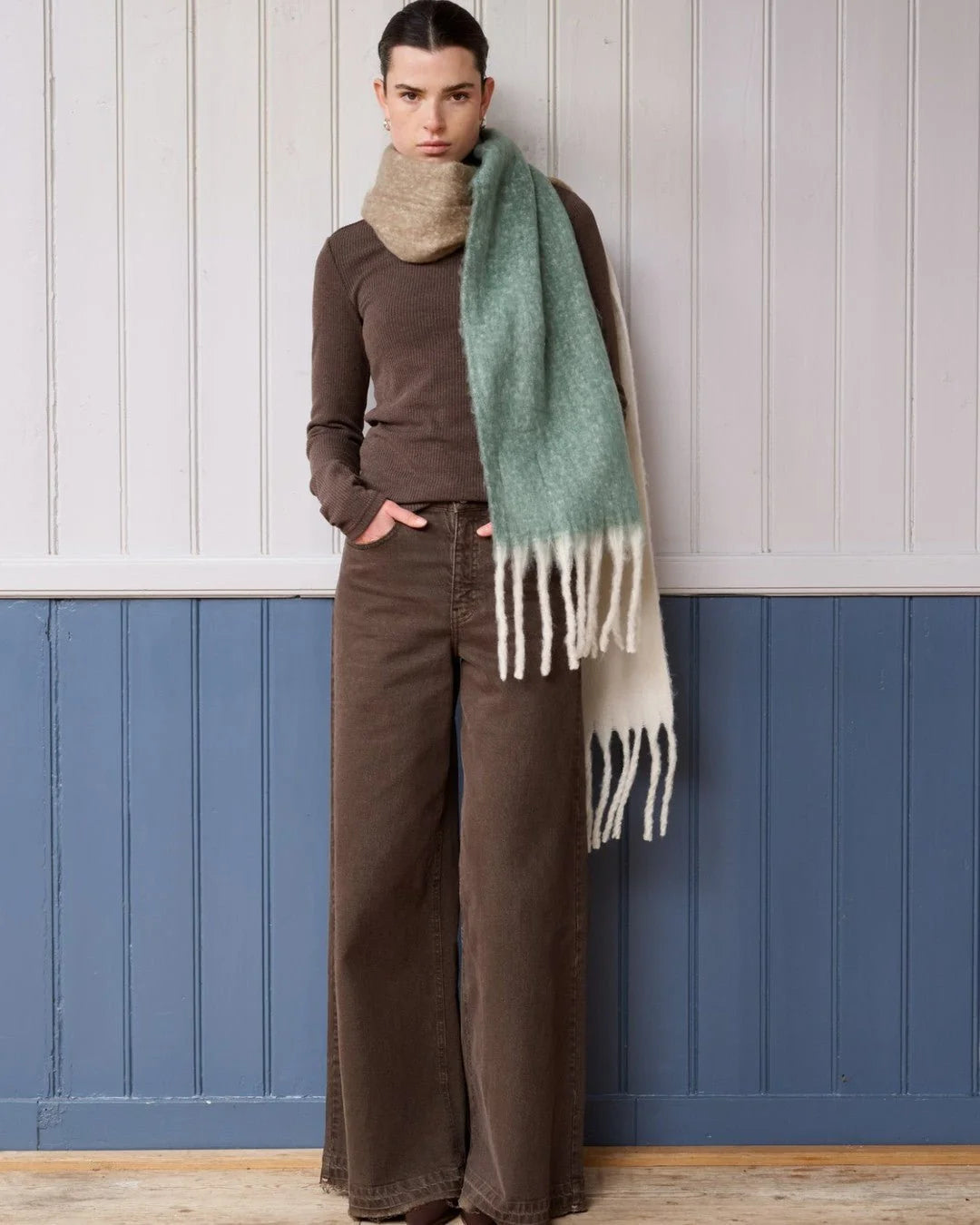 ANOTHER-LABEL JEANS MOORE DENIM WIDE FRINGE PANTS DELICIOSO