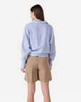 ANOTHER-LABEL SHORT MOORE PLEATED LYOCELL CARTOUCHE