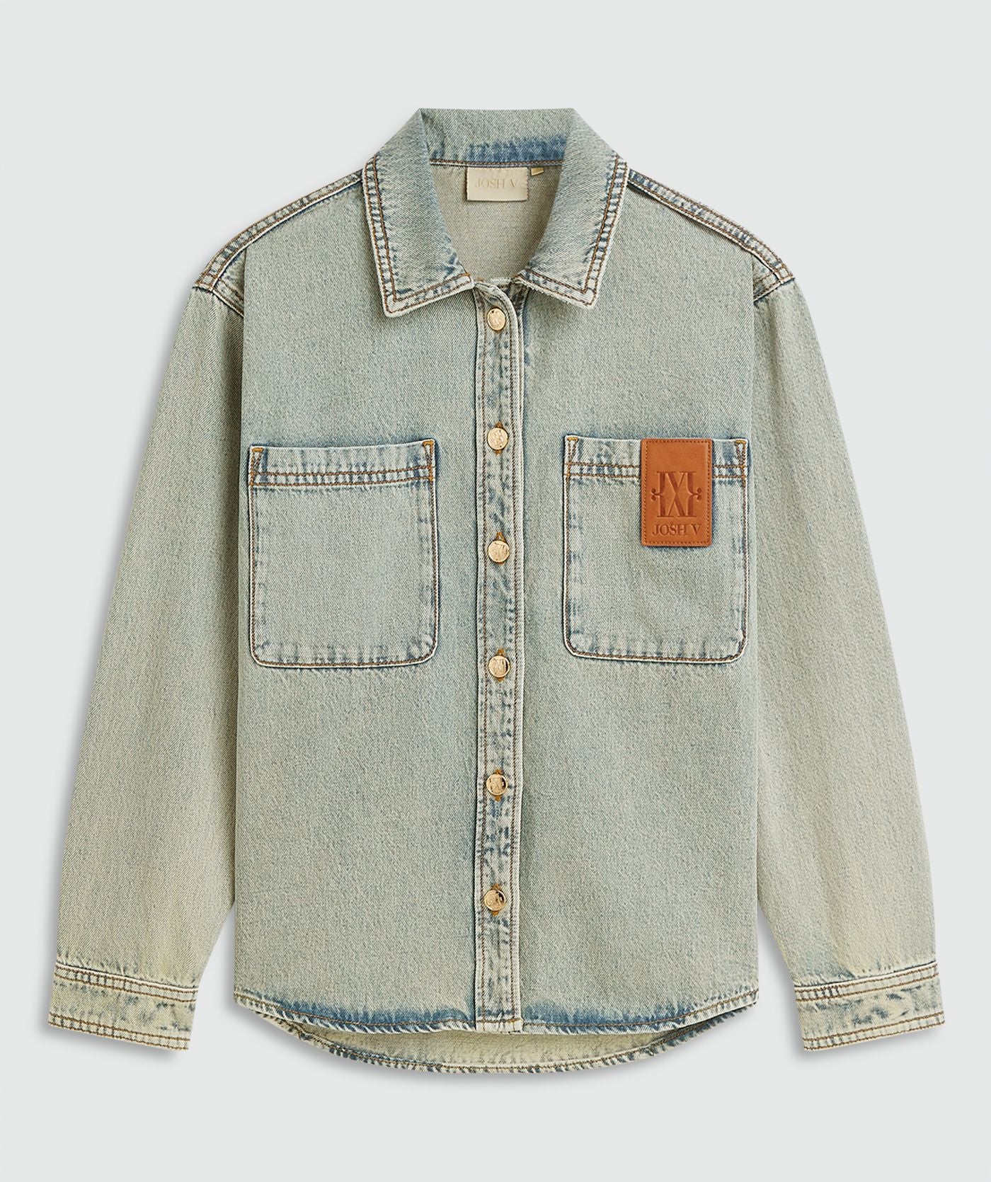 JOSH V BLOUSE MYLESSA OVERSIZED LIGHT DIRTY DENIM