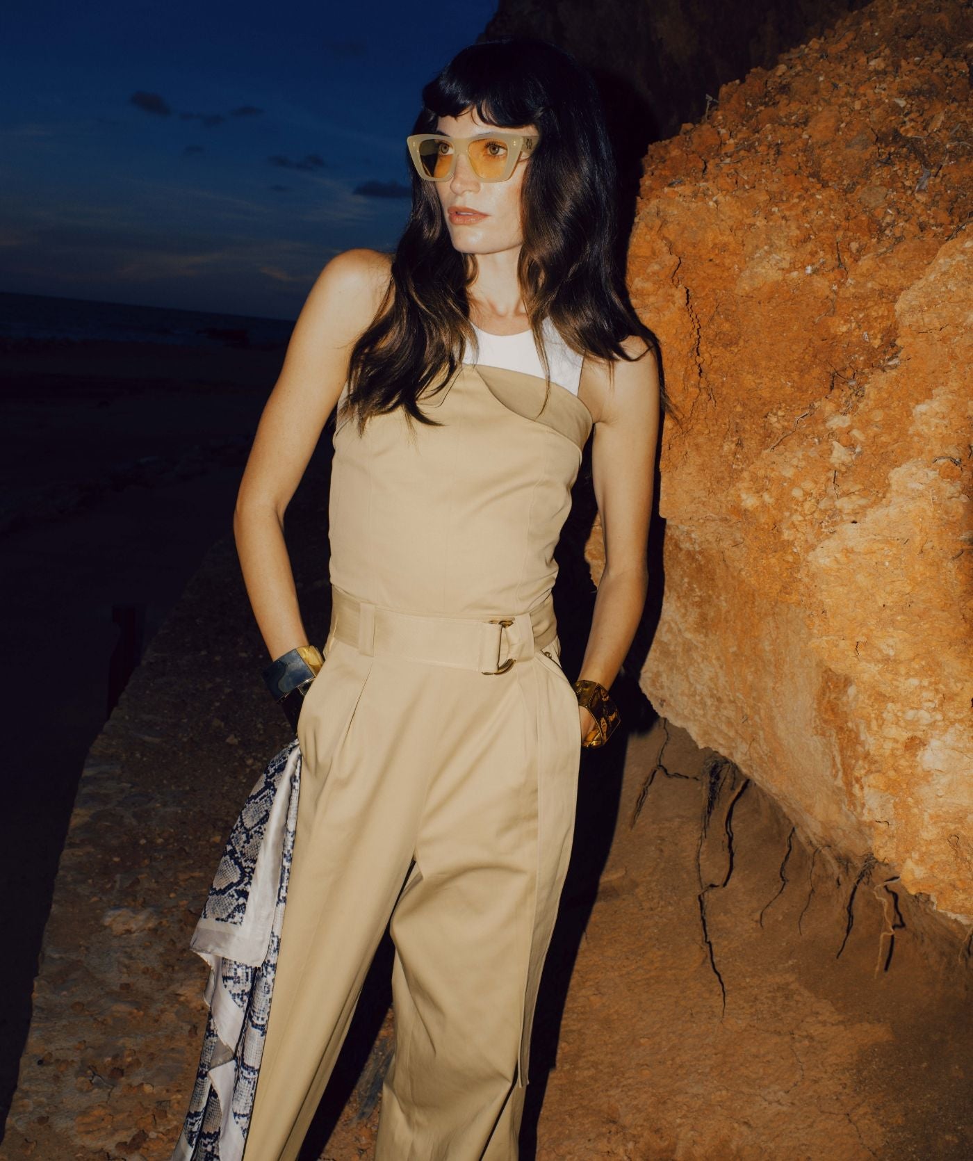 JOSH V JUMPSUIT MYRA WIDE LEG LIGHT CAMEL