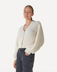 ANOTHER-LABEL VEST NOY CARDIGAN L/S EGG WHITE