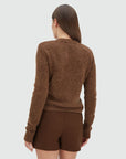 JOSH V VEST PAULINE STRAIGHT FIT DARK BROWN MELANGE