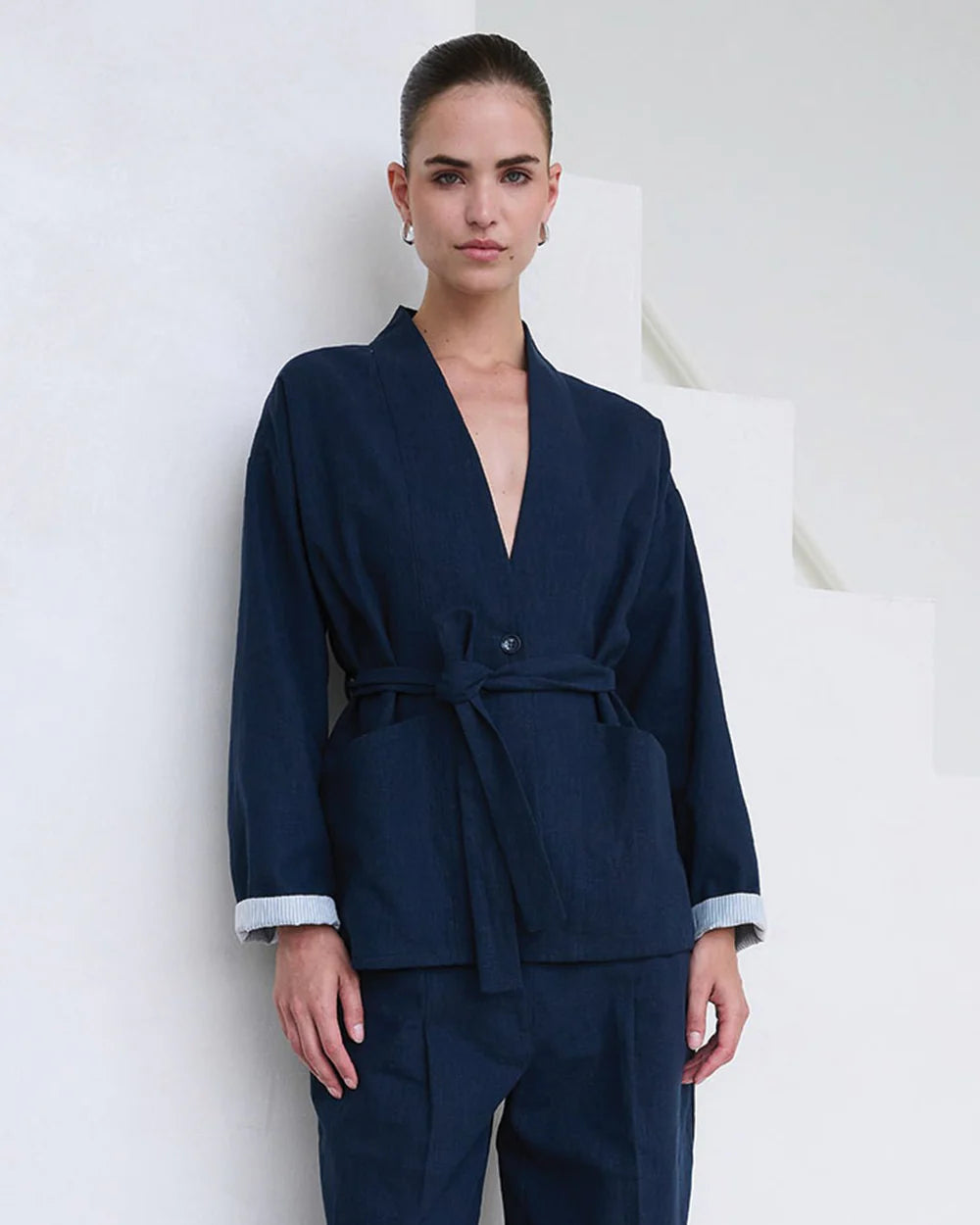 ANOTHER-LABEL BLAZER PERRINE JACKET NIGHT SKY