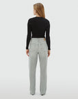 JOSH V JEANS PHEBE MID RISE MET STUDS GREY DENIM