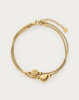MY JEWELLERY ARMBAND GRATITUDE DUBBEL HART EN KLAVERTJE GOLD