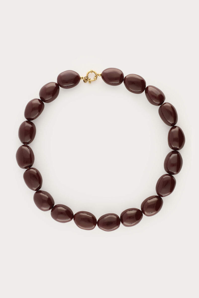 MY JEWELLERY KETTING CHUNKY KRALENKETTING BROWN