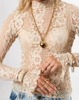 MY JEWELLERY TOP LACE WITH MANCHET BEIGE