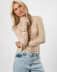 MY JEWELLERY TOP LACE WITH MANCHET BEIGE