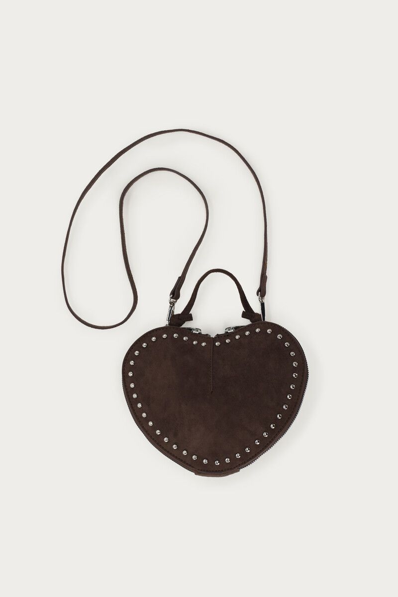MY JEWELLERY TAS HARTJES CROSSBODY BAG IN SUEDE LOOK BROWN